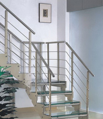 Steel and glass stairs